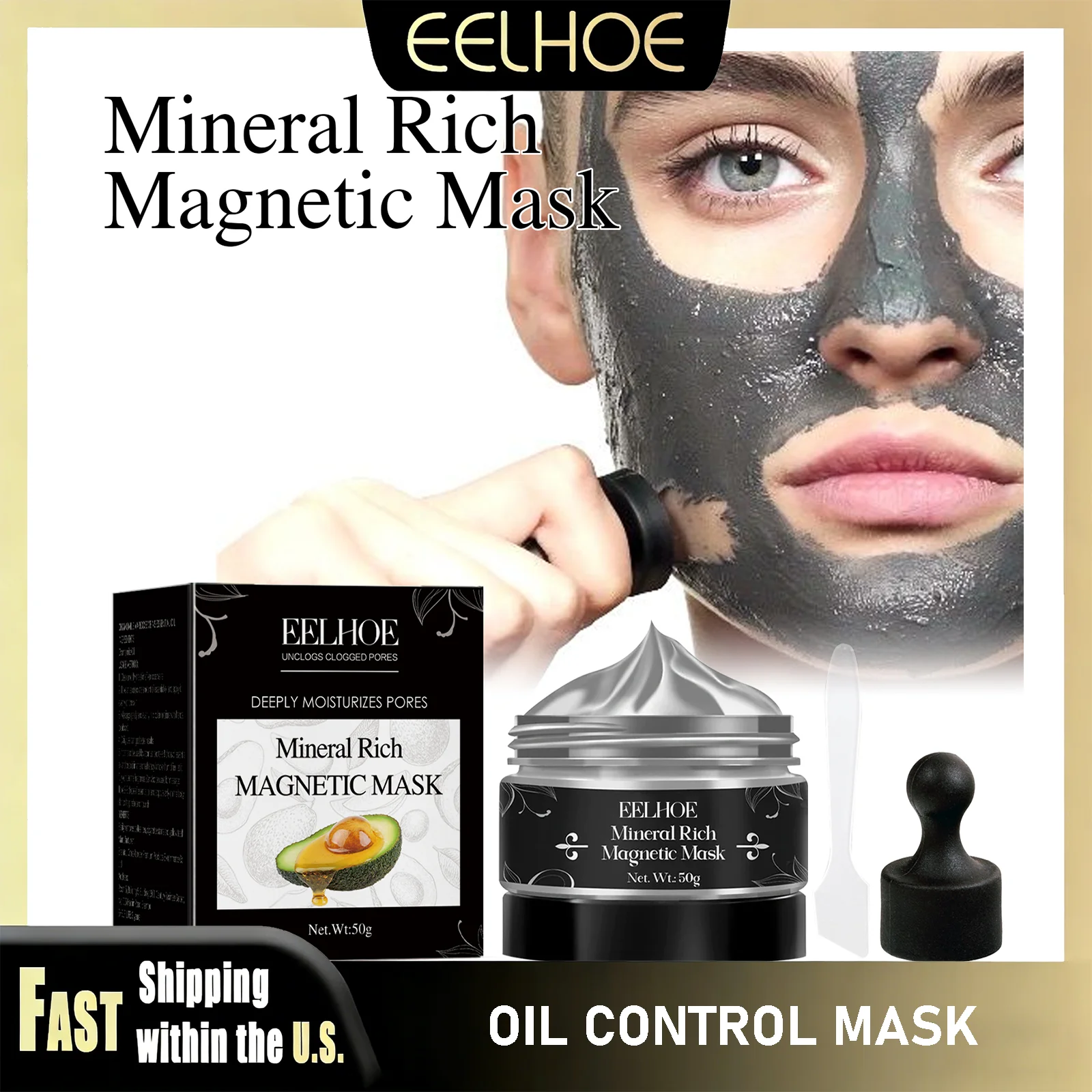 

EELHOE Blackhead Remover Facial Mask Purifying Shrink Pore Deep Cleansing Oil Control Exfoliator Mud Mask Moisturizing Skin Care