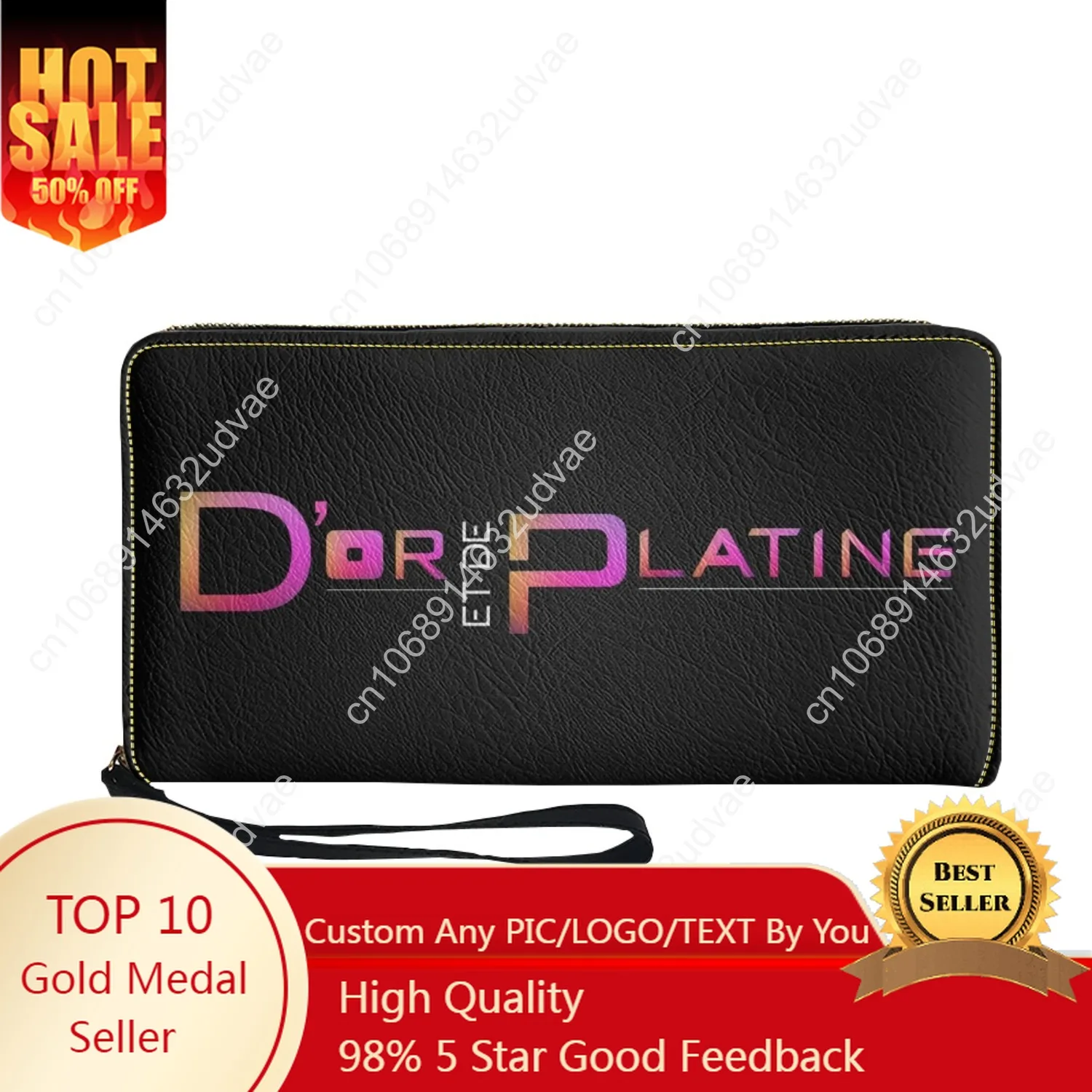 

Rapper JUL C'est Pas Des Lol Custom Purse Mens Womens Teenagers Zipper Long Wallets Double Print Portable Wallet Gift Bag
