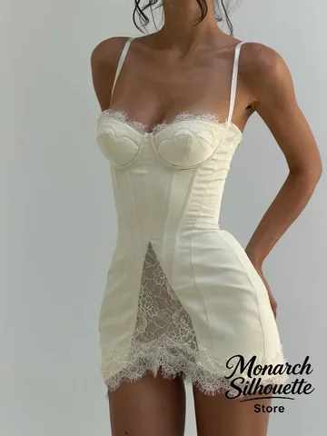 Сatin Lace Corset Mini Dress
