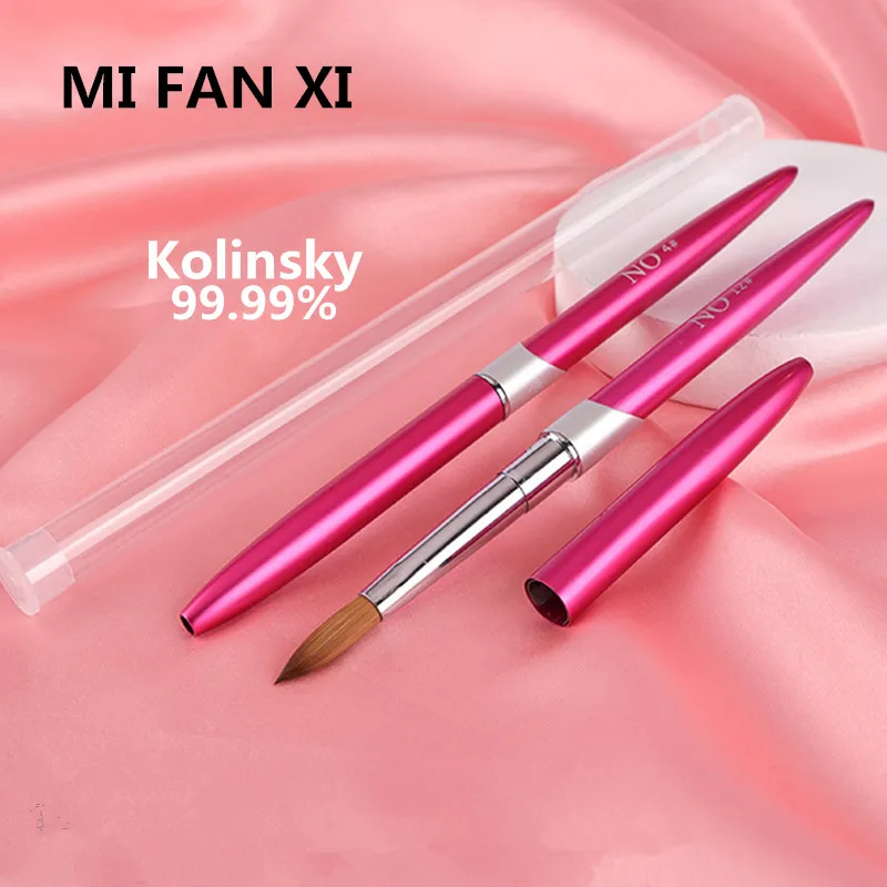 

99.99% Kolinsky Metal Nail Art Sculpture Carving Brush Liquid Powder Flower Drawing DIY Design Painting Pen Mnicure Tools