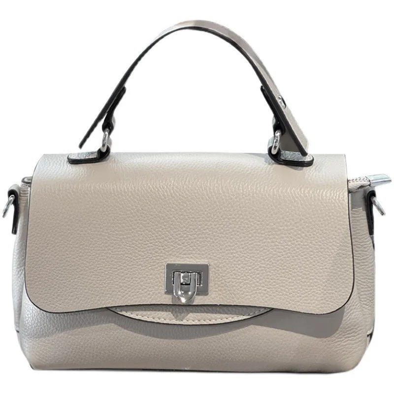 

Genuine leather luxury handbags female crossbody bags Vintage one piece shoulder bag small square bag for women cowhide Blue bag