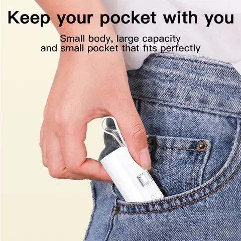 Mini bärbar mobiltelefonladdare 5000mAh mobil strömförsörjning, inbyggd kabelladdning, inbyggd LED-lampa, inbyggd fästfunktion, kompakt och kompakt, lämplig för mobiltelefoner, hörlurar, högtalare 8 best sales mini-powerbank 5000mAh - №1