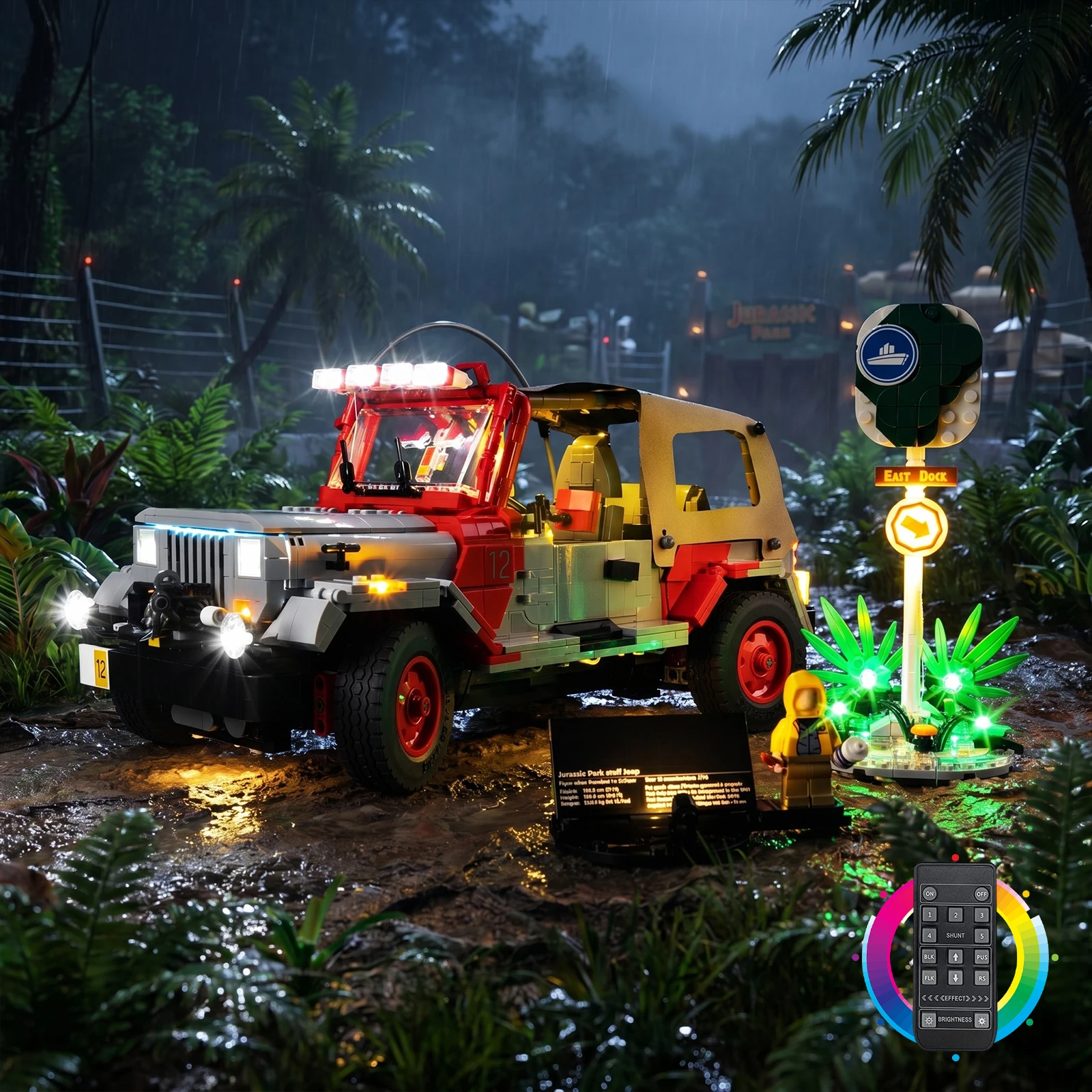 

LED Lighting Set Suitable for LEGO Jurassic Park Jeep® Wrangler 77984 Building Blocks