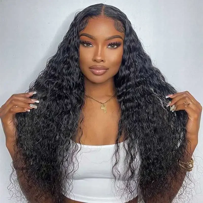 

220% High Density Deep Wave 38 Inch 13x6 HD Lace Frontal Human Hair Wig Brazilian Curly Wigs For Women Lace Closure Water Wave