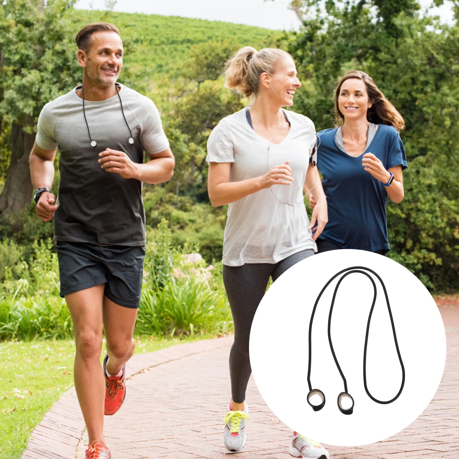 2Pcs Silicone Earphone Anti-Lost Cord Neck Leash Earbuds Strap Wireless Earphone Rope for Running Fitness Workout