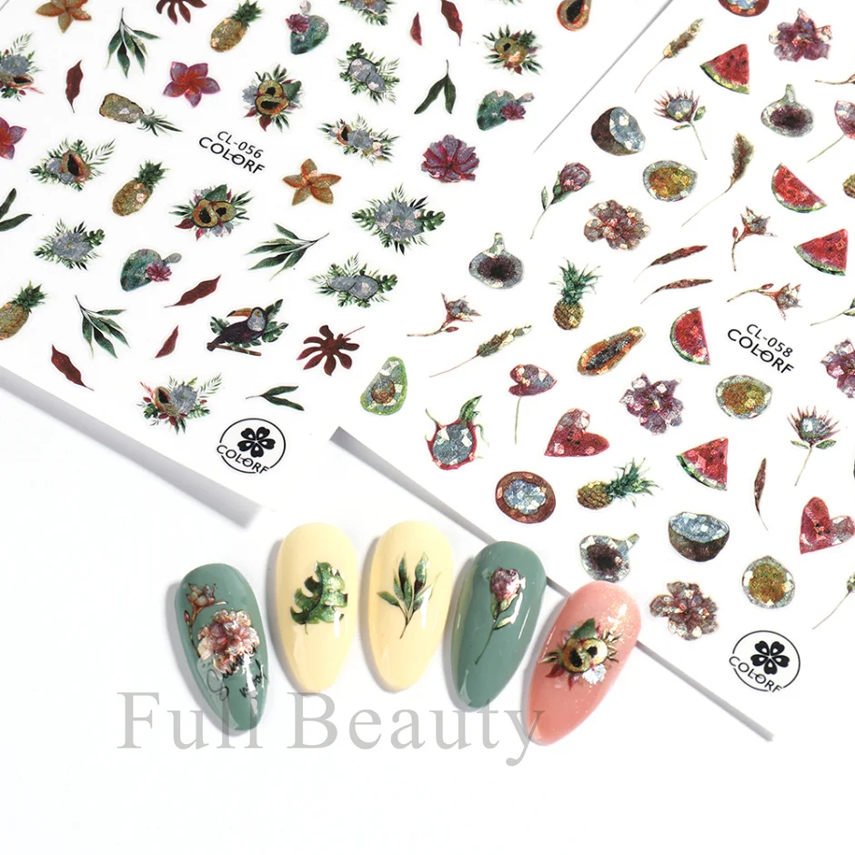 3D Lemon Fruits Sliders Design Nail Art Stickers Watermelon DIY Gel Acrylic Decals Summer Tattoo Manicure Decoration Foils Wrap9