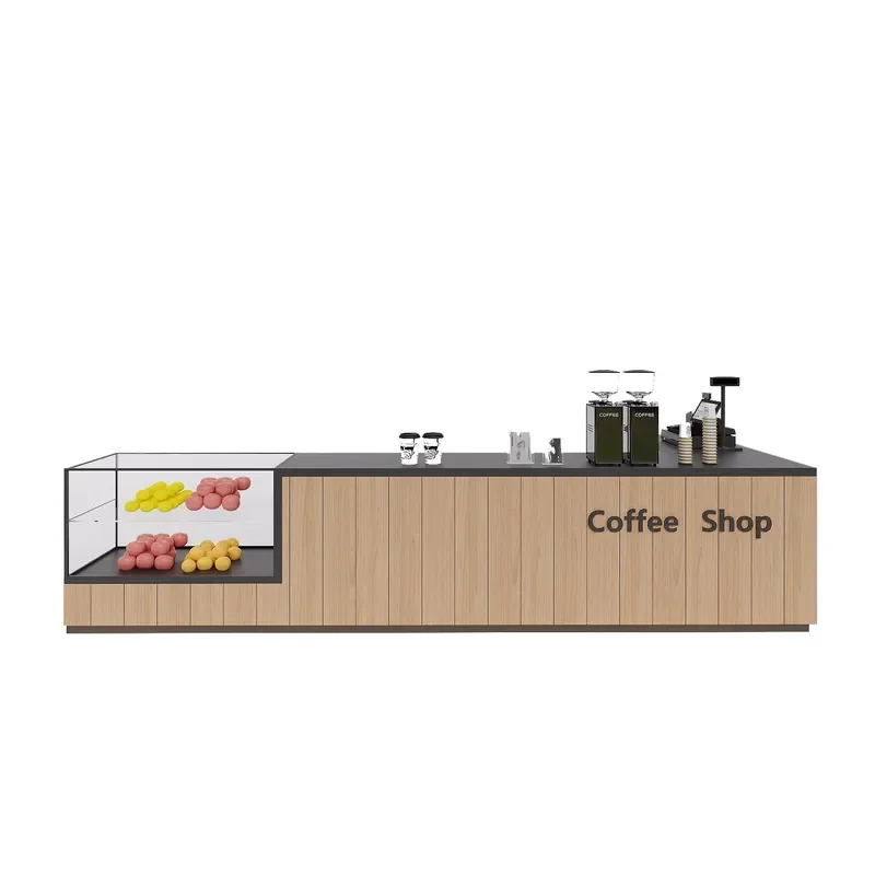 Modern Minimalist Corner Counter for Cafe Bar Bakery Fruit Shop Simple Front Desk Island Checkout Station