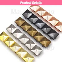 100Pcs 6-12mm Metal 4 Claw Rivets Square/Round Spike Studs Pyramid Rivets For Clothes Shoes Bags Belt Punk DIY Leathercraft 3