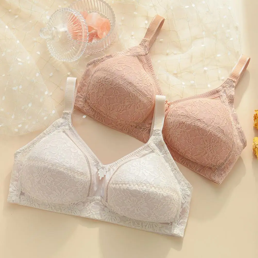 Breathable Women Bra Wire-Free Push-Up Thin Molded Cup Lace Full-Cup Cover for Maximum Comfort Support All-day Wear for Office