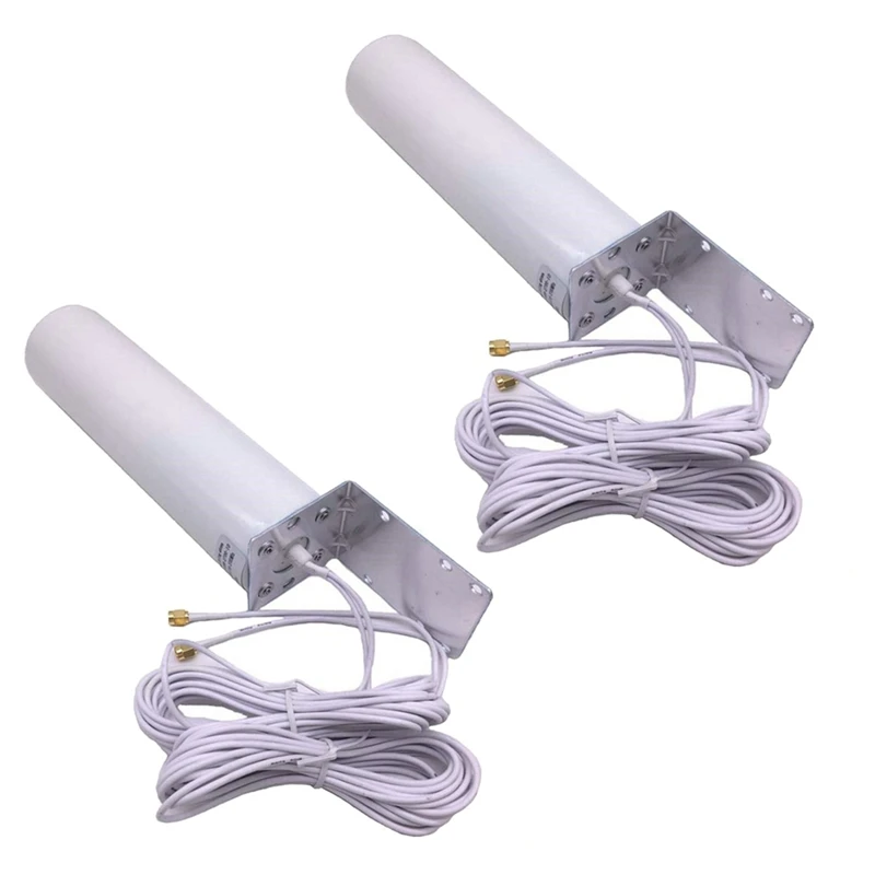 2X 3G 4G LTE External Antenna Outdoor with 5M Dual SlIder SMA Connector for 3G 4G Router Modem