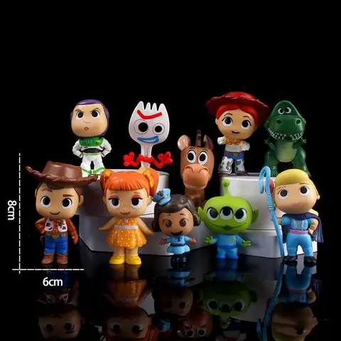 10Pcs Anime Toy Story Action Figure Buzz Lightyear Woody Jessie Alien Kawaii Doll PVC Collectible Model Toys Kid Christmas Gift