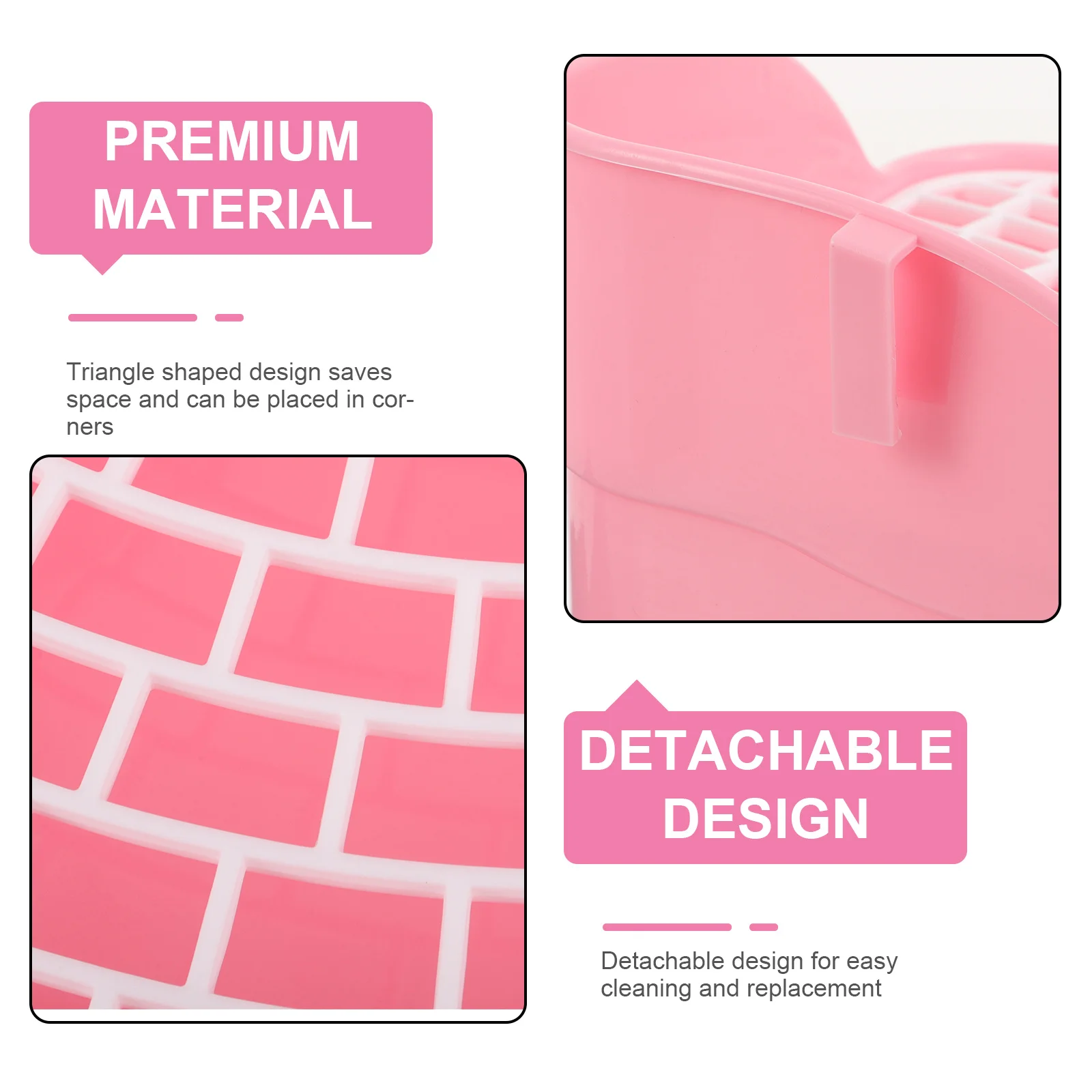 

Corner Rabbit Litter Box Easy Clean Detachable Splash Proof Durable Plastic Pet Toilet Training Aid Small