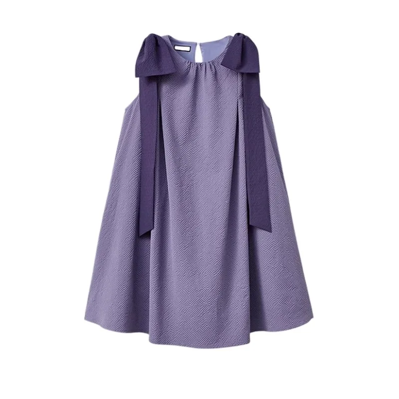 

Summer Women Dress Off Shoulder Lace-up Purple A-line Dresses Korean Fashion Solid Preppy Skirts Sexy Young Lady Female Clothes