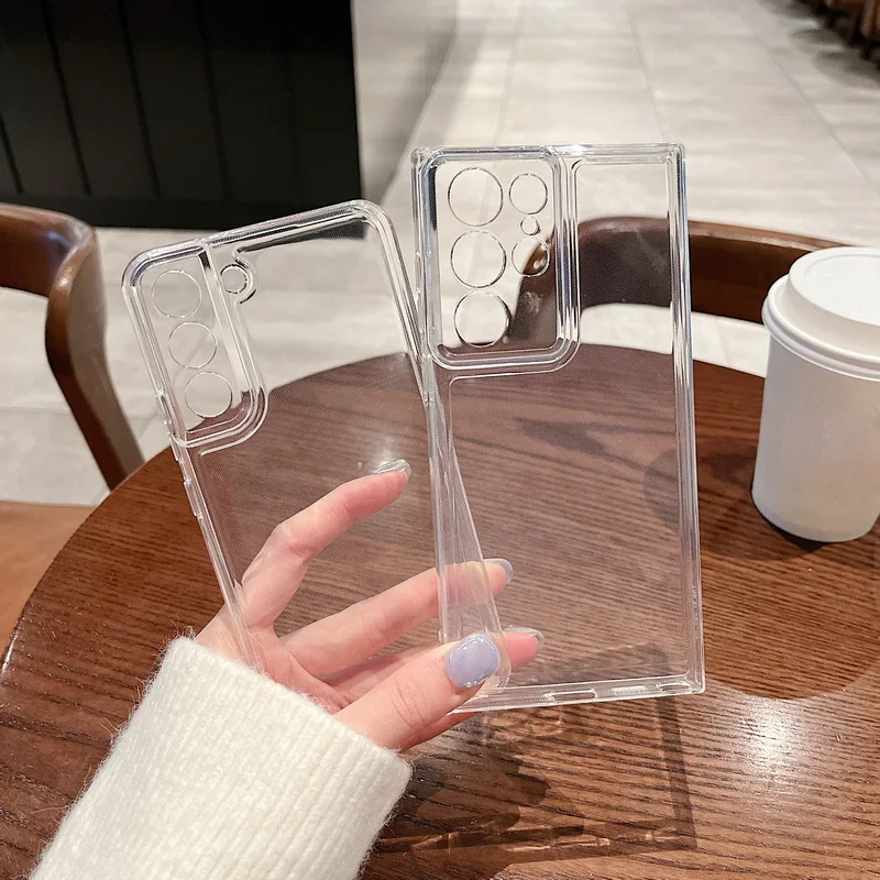 Funda transparente de silicona para Samsung Galaxy S22 S23 S21 Ultra S20 FE S26 Plus A55 A16 A36 S25 A56 A26 A52 A54 A57 5G S24 5
