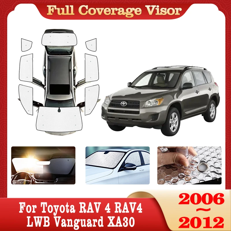 Full Cover Sunshades For Toyota RAV 4 RAV4 LWB Vanguard XA30 2006~2012 2011 Protection Windshield Side Shaby Windows Accessories