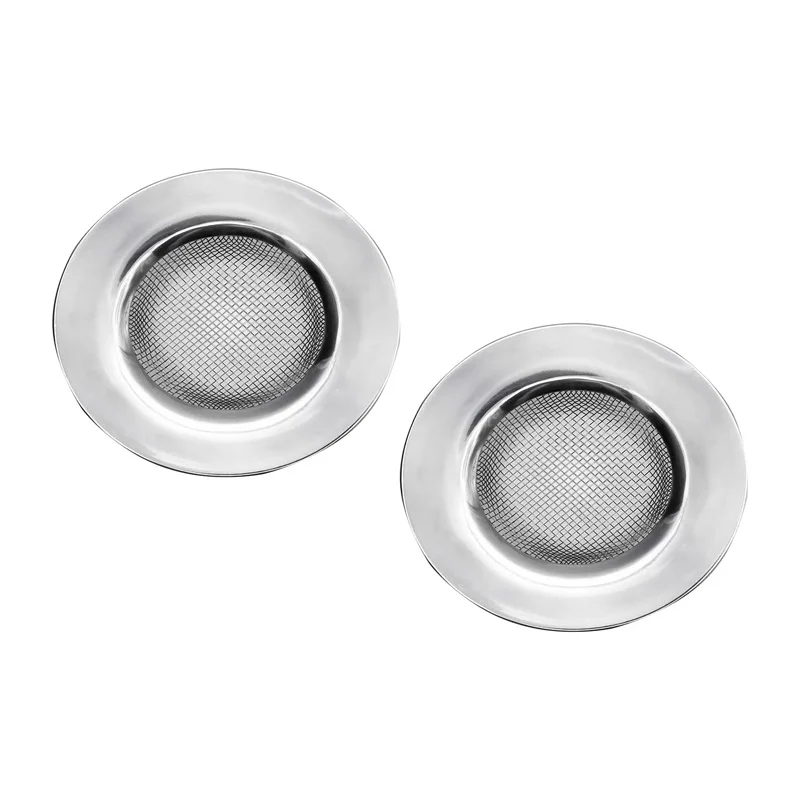 

2Pcs Stainless Steel Kitchen Sink Strainer Plug Drain Filter Strainer Set Hair Filter Catcher Drain Cover Sink Drain Strainer