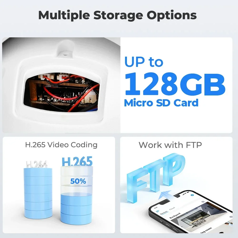 FHD 1080P 5X Optical Zoom WiFi PTZ Network IP Camera Outdoor Color Night Vision Auto Tracking Security Surveillance Camera CamHi