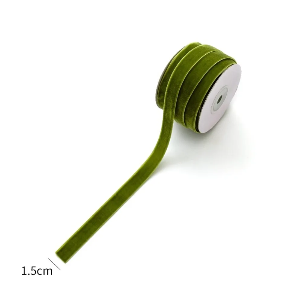 Single Face Velvet Ribbon Ribbon for Bowknot Flower Gift Decoration Dark Sea Green 5/8 inch(15mm) 10.94 Yards(10m)/Roll
