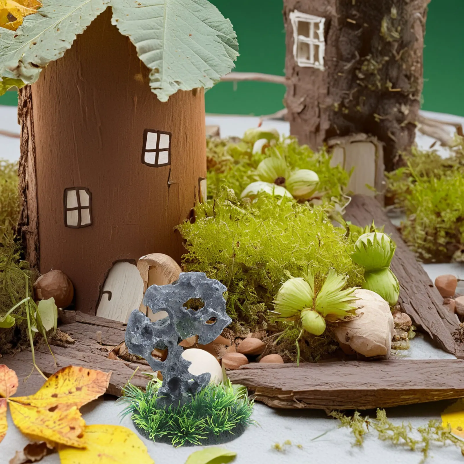 

Fish Tank Aquarium Artificial Stone Rockery Natural Moss Decorative Rock Ornament Zen Landscape Aquarium