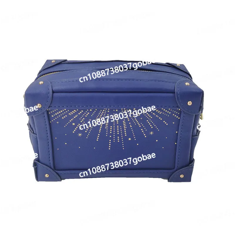 Blue Zipper Dry and Wet Separation Cosmetic Bag, Portable Double-layer Large Capacity