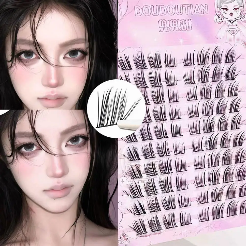 3/10 Pairs Fox Eye Cluster Lashes - Sexy Looking Individual Eyelash Volume Extensions Fluffy Effect False Strips, Segmented U0H6