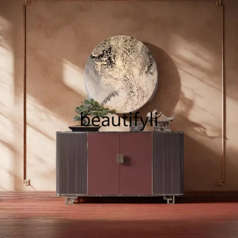 

New Chinese-style front door entrance cabinet for home use, hotel red dining side cabinet, light luxury tea cabinet for clubs