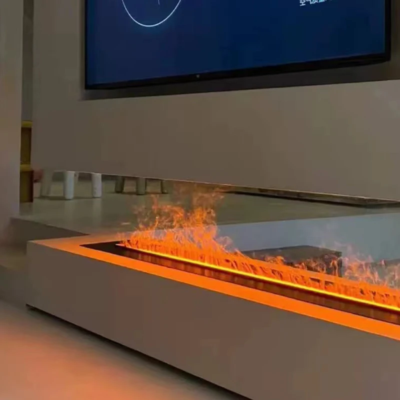 High Quality Indoor Electric Fireplace Insert Multi-Color Flame Water Vapor With Humidifier French Operating Language For Hotels
