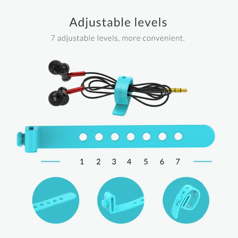 ORICO Silicone Cable Winder Earphone Wire Winder Adjustable Cable Organizer for Iphone Earphone Cable Protector Wire Cord fixer