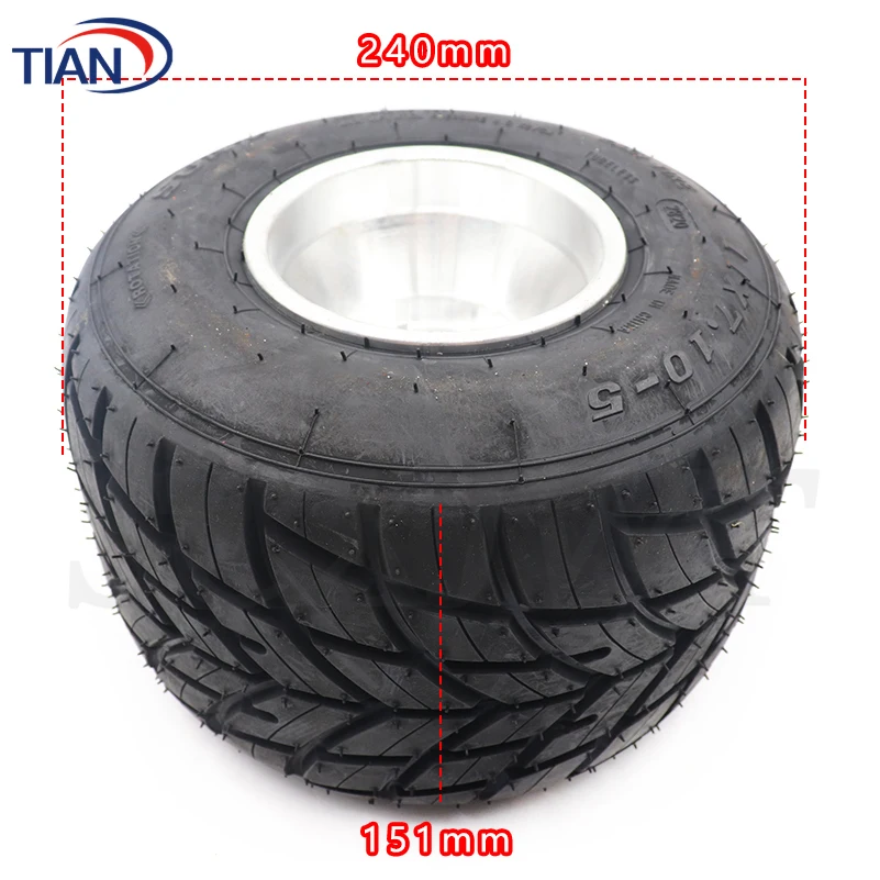 Karting Wheel Tire Front 10x4.50-5 Rear 1x7.10-5 with 5 Inch Aluminium Alloy Hub for GO KART ATV UTV Buggy