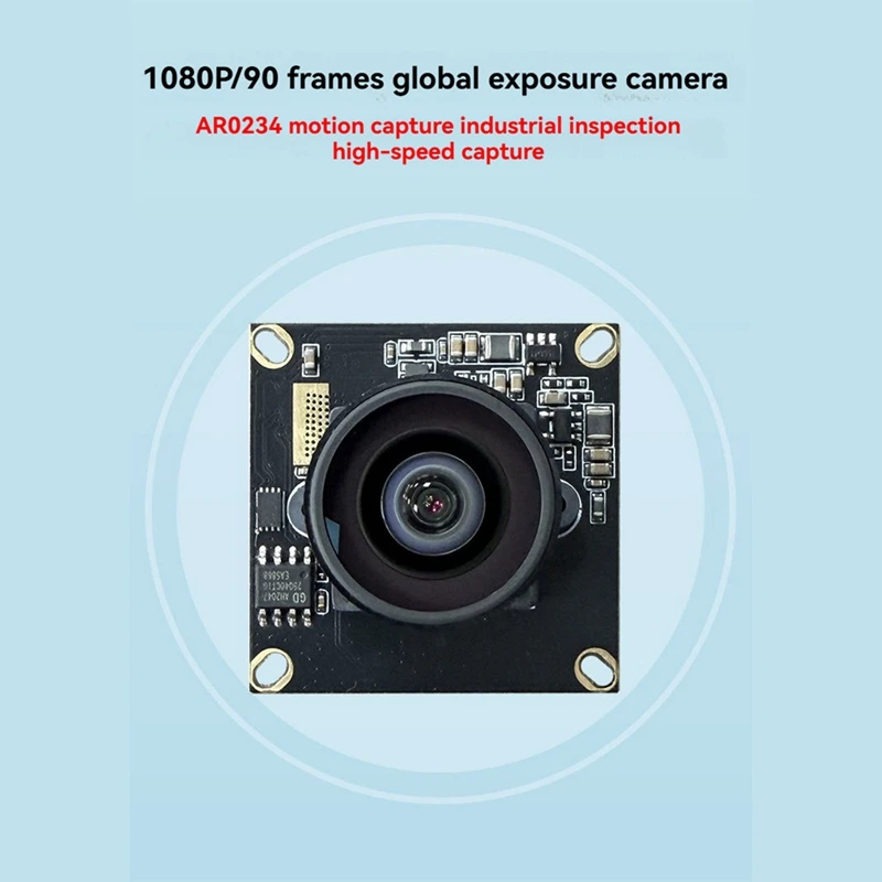 Super Sale 2MP AR0234 USB Camera Module Global Shutter Industrial Camera Module 120° Distortion-Free Len 1920x1080P/90 FPS