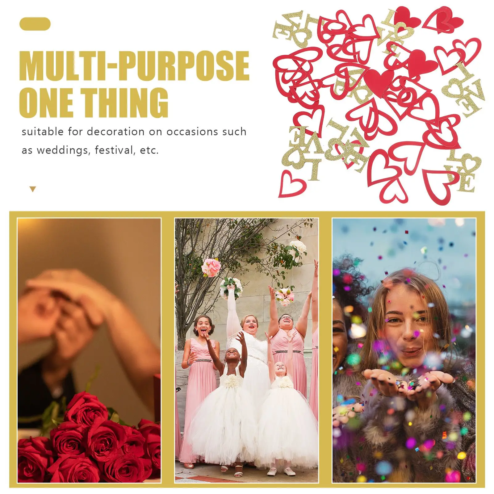 

100 Pcs Venue Setting Props Valentine's Day Confetti Bride Decorations Birthday Table Scatter Paper Cups
