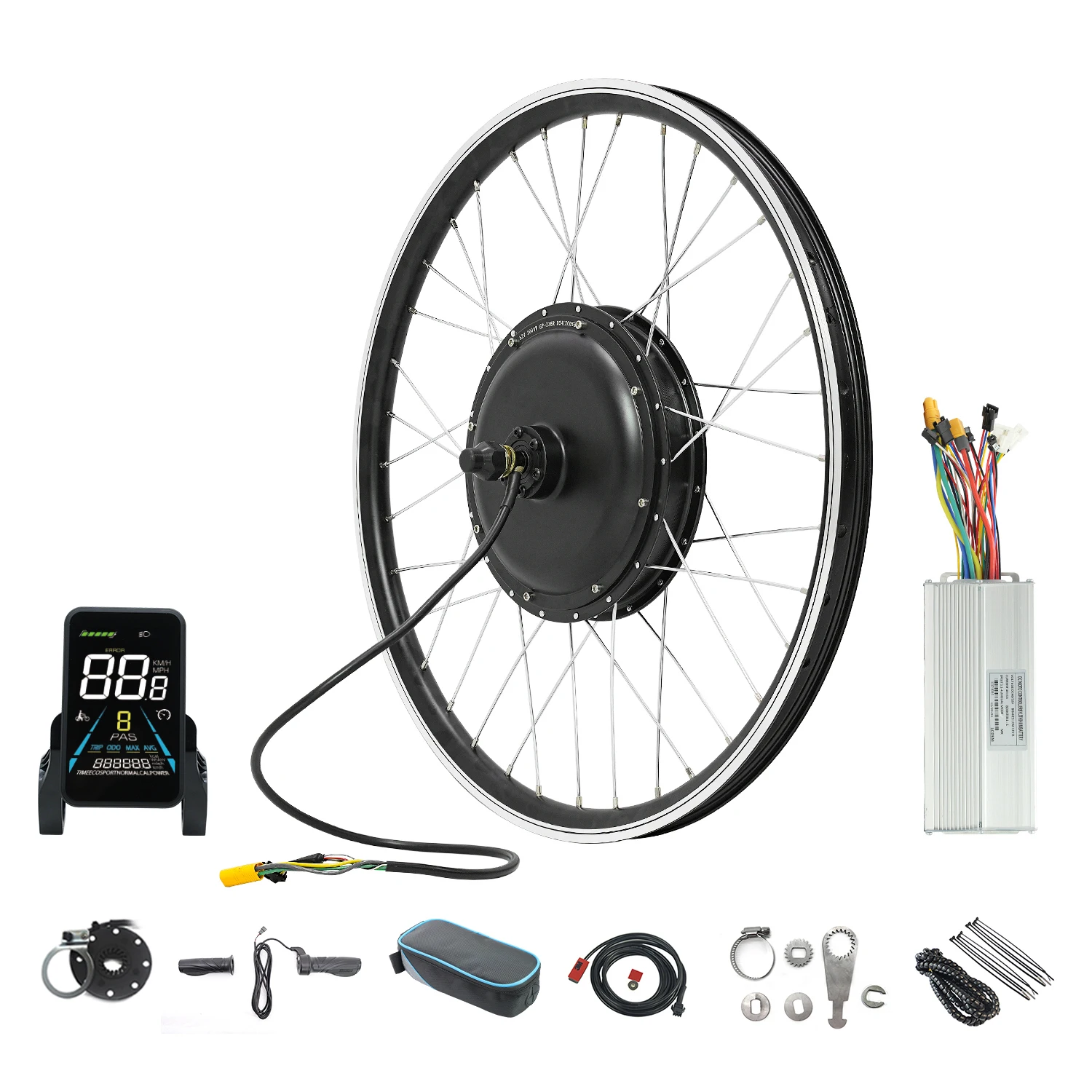 ESOULBIKE Elektrische fiets kit e-bike Achter 52 V 2000 W ebike Elektrische fiets Conversie Kit 26 28 inch 700C Wielnaaf motor - afbeelding 2