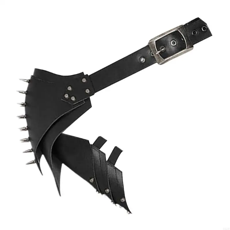 H58Eメン中世の肩甲房アーマーリベットアーマーレザーアームショルダーガード調整可能な革のアームショルダーガードショルダーシールド