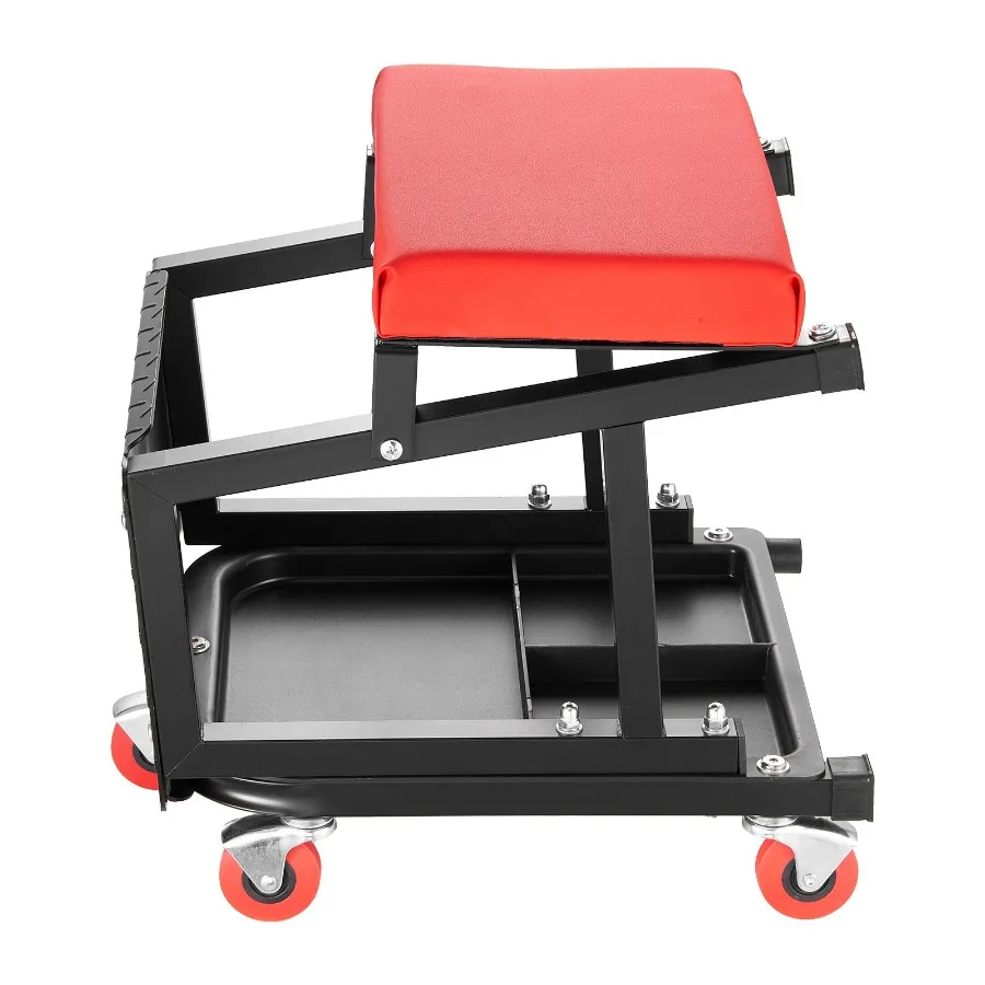 

Mechanic Stool 300 lbs Capacity Garage Seat with Wheels 360 Swivel Rolling Workshop Stool Black Tool Tray for Garage Shop Auto