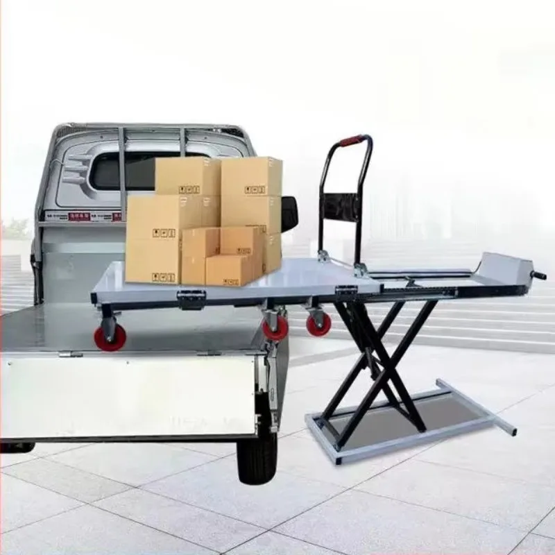 Portable Electric Lifting Platform Trolly Warehouse Trolley Loading Electric Hydraulic Lift Scissor Lift Platform Transport Use
