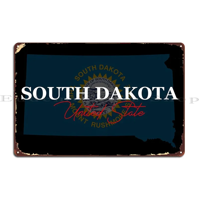 South Dakota Metal Sign Living Room Living Room Print Plaques Personalized Tin Sign Poster