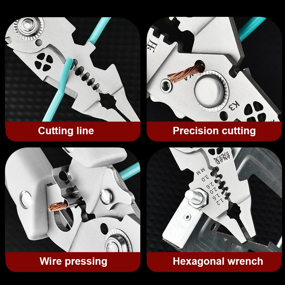 Crimper Cable Cutter Multifunctional Automatic Wire Stripper Adjustable Stripping Crimping Pliers Terminal Hand Tool