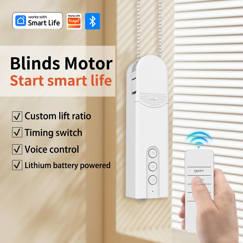 Zigbee Smart Curtains Opener Electric Chain Blinds Motor With Voice Control, Rechargeable Wireless Smart Curtain Motor Opener