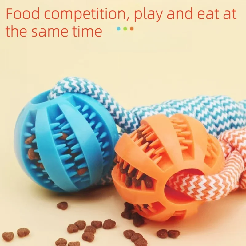 Dog toy, bite resistant watermelon ball, cotton rope, leak feeding ball, interactive tug of war rope, can hide food, clean teeth