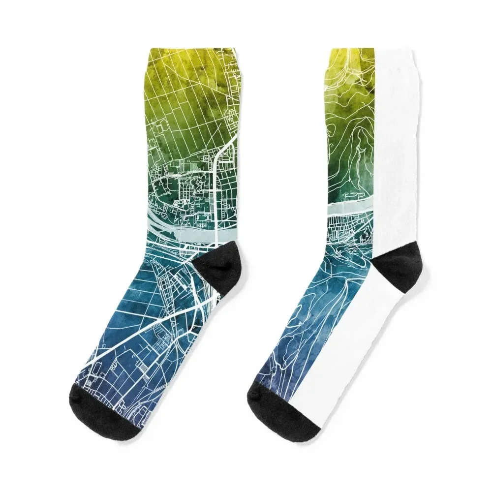 Heidelberg Germany City Map Socks professional running fashionable halloween Stockings Socks For Men Women's