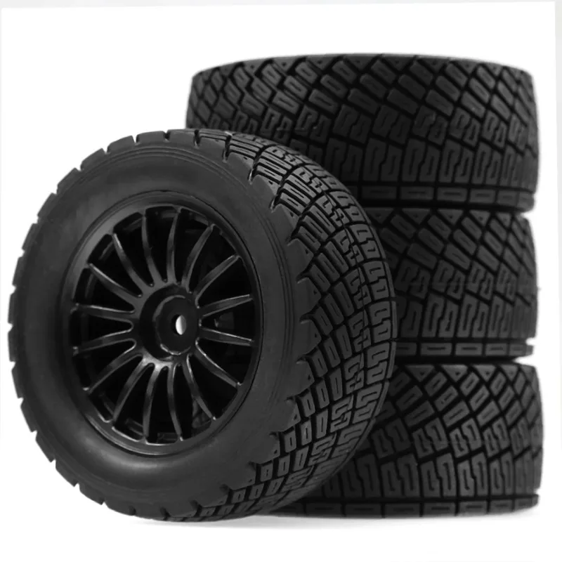 

4PCS 78MM Rally Rubber Tires Wheel Rim Set Compatible with Off-Road RC Car HPI WR8