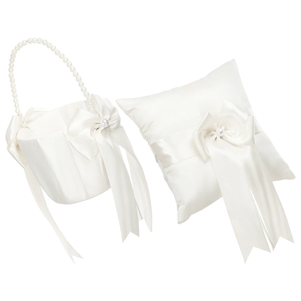 

1 set Flower Ring Pillow Set Wedding Supplies Bride Accessories Wedding Cloth Ring Cushion Supplies Romantic Decorations