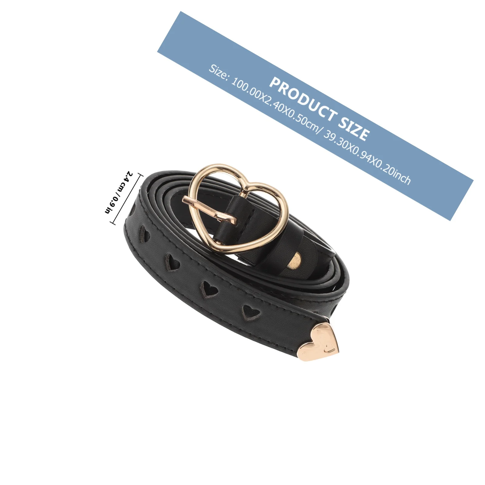 حزام خصر نسائي قابل للتعديل مع إبزيم على شكل قلب وحزام فستان بتصميم مجوف للسراويل والتنانير غير الرسمية