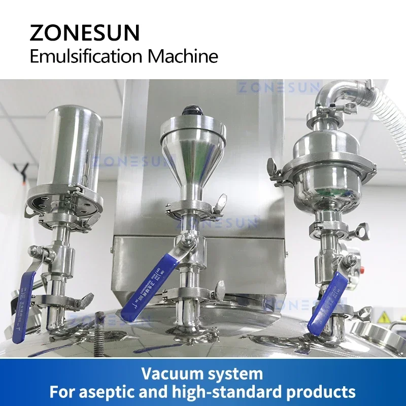 ZONESUN Emulsifying Machine Hollandaise Sauce Mayonnaise Lotion Cream Homogenizer Vacuum Mixing Pretreatment Production ZS-EM300