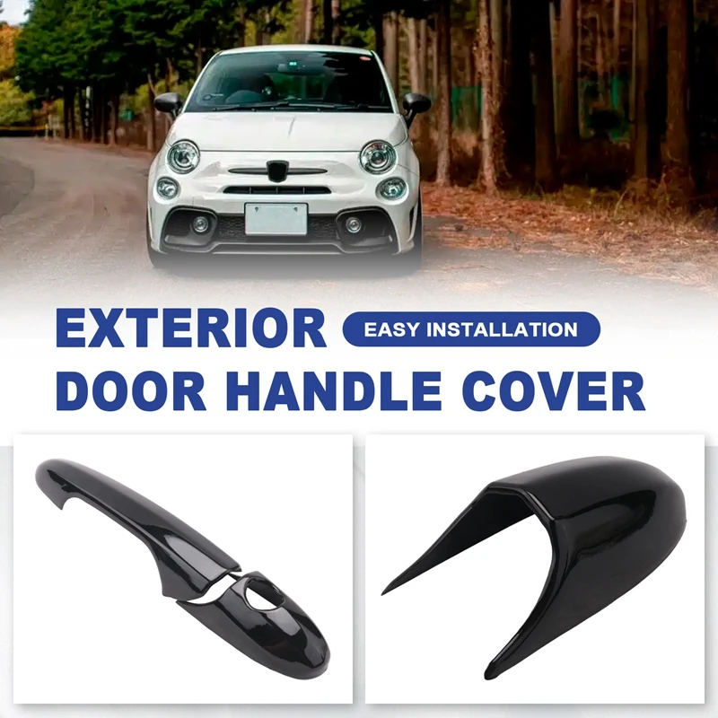 Mega Sale Car Exterior Door Handle Cover Trim Side Door Handle Protective Cover for Fiat 500 Abarth 595 695