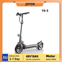 JOYOR Y6-S Adult Electric Scooter 500W Motor 25km/h Speed 60km Range 10'' Tires48V 18Ah Battery Foldable E-Scooter