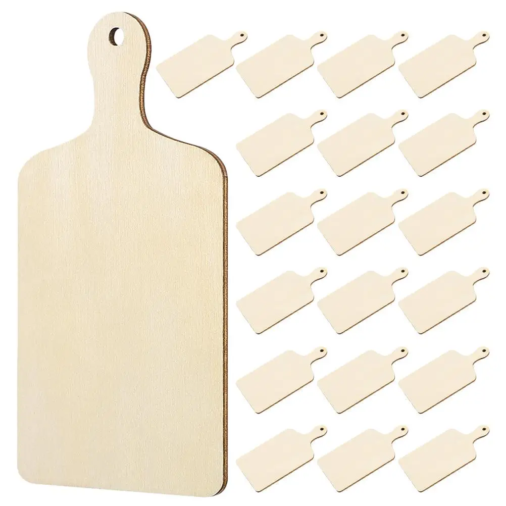 

20 Pcs Mini Wooden Cutting Board Paintable Boards for Crafts Small DIY Chopping Beige Handmade Child