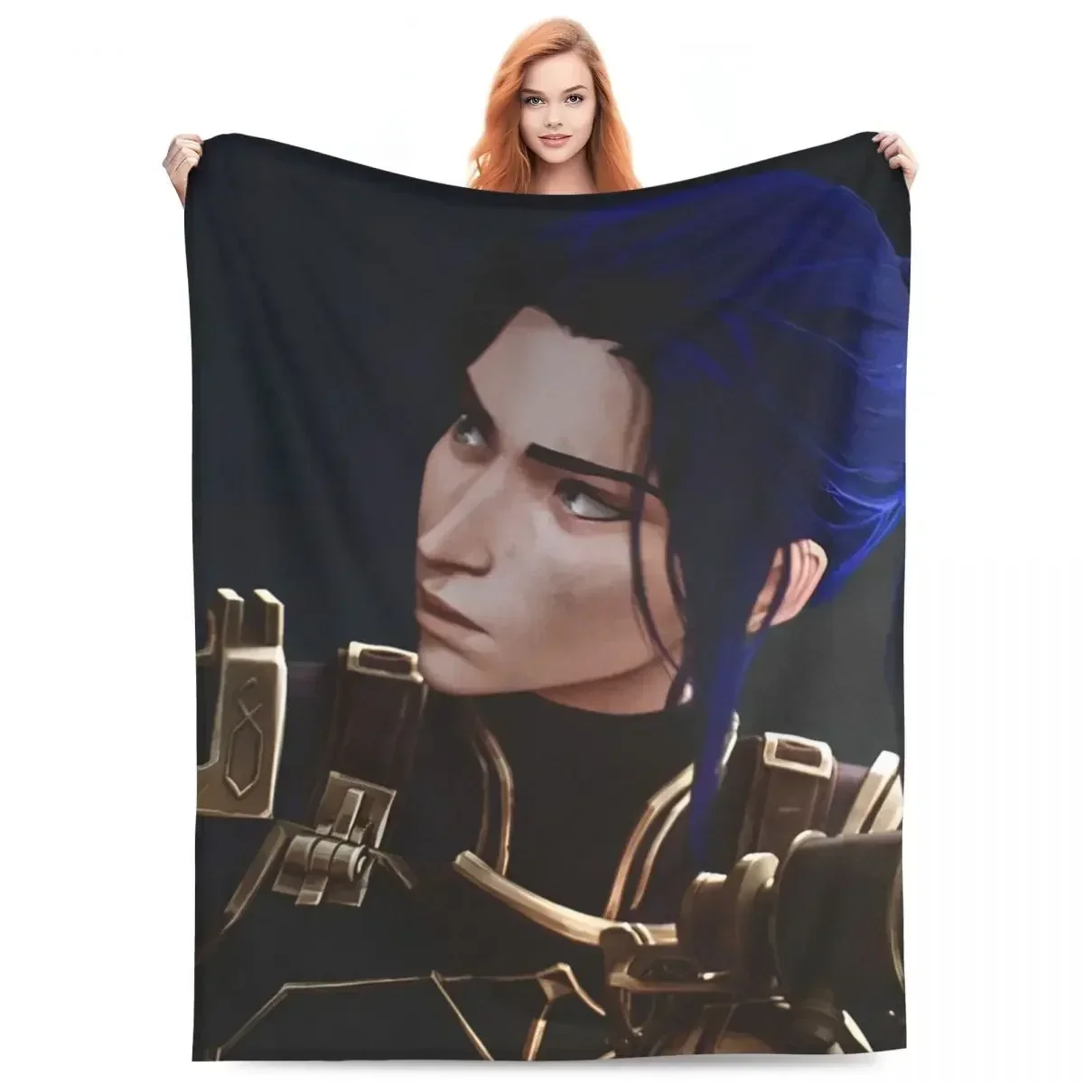 

Мягкие одеяла для кемпинга Arcane Caitlyn, игровое постельное белье, пледы, фланелевое покрывало для дивана, стула, графический чехол для дивана-кровати