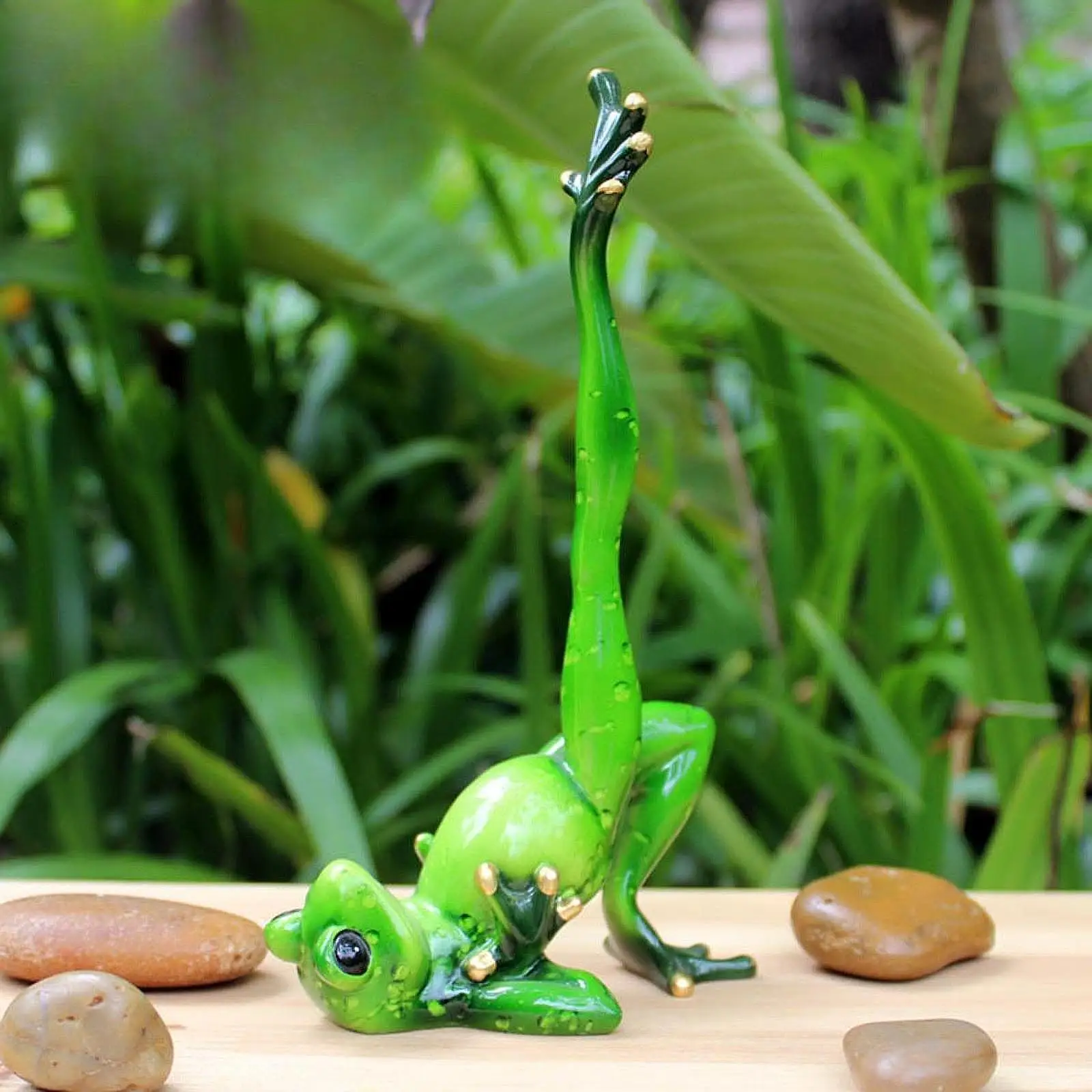 

4 Pieces Yoga Frog Figurines Yoga Pose Frog Statues for Bookshelf Decoration