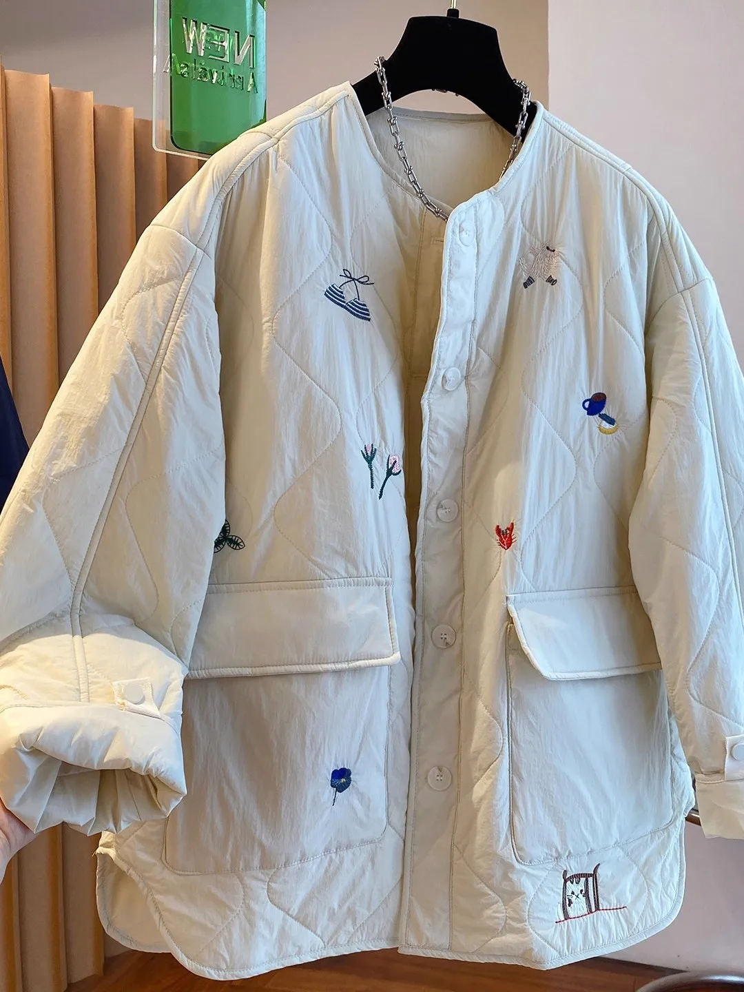 High-end redondo ne algodão jaet feminino outono inverno solto casual emagrecimento não-inchado casaco coreano sle commute